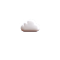 Simple white cloud icon on transparent background, symbolizing weather or cloud computing. minimalist design is ideal for digital applications or graphic projects png