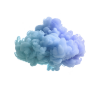 Cloud of blue and purple ink swirls gracefully in water, creating mesmerizing and ethereal effect. soft, billowing shapes evoke sense of calm and creativity png