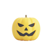 Yellow pumpkin with carved face featuring mischievous expression, perfect for Halloween decorations. smooth surface and vibrant color add playful twist to traditional jack o lanterns png