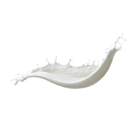 Splash of milk captured mid air, creating dynamic and fluid shape against transparency background. image highlights smooth texture and motion of liquid, evoking sense of freshness and vitality png