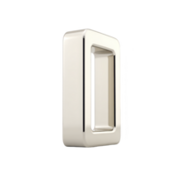 Sleek, modern, metallic rectangular frame with hollow center, featuring glossy finish and minimalist design, perfect for contemporary decor or architectural elements png