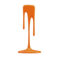 Vibrant orange liquid drips down in smooth, glossy stream, creating visually striking and artistic effect. fluidity and rich color evoke sense of creativity and energy png