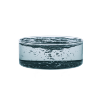 Clear glass container filled with water and bubbles creates refreshing and clean visual. transparent design highlights purity and simplicity of liquid png