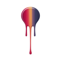 Vibrant, multicolored paint drip design featuring vertical stripes of red, orange, yellow, purple, and blue, creating dynamic and artistic effect png