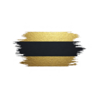 Textured gold brushstroke with black horizontal stripe creates striking contrast, ideal for elegant designs. shimmering gold adds touch of luxury and sophistication to any project png