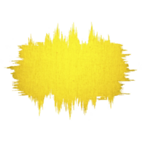 Vibrant yellow paint splatter with textured, jagged edge creates dynamic and artistic effect, resembling burst of energy or sound wave. bold color and irregular shape add sense of creativity png