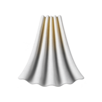 White fabric with smooth texture is elegantly draped, creating soft folds and shadows. material appears lightweight and delicate, suggesting sense of grace and fluidity png
