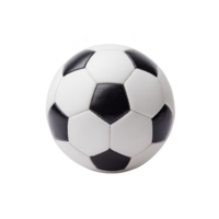 Classic black and white soccer ball isolated on transparency background, showcasing its hexagonal and pentagonal pattern. ball appears new and ready for play png