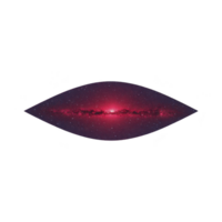 Vibrant, elliptical galaxy with glowing red core and scattered stars set against transparency background, evoking sense of cosmic wonder and mystery png