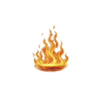Vibrant illustration of blazing fire with dynamic flames rising upward, set against transparent background. fiery design conveys warmth and energy, ideal for creative projects png