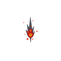 Fiery abstract design with central glowing red orb surrounded by smaller red dots and dark jagged shapes, creating dynamic and intense visual effect png