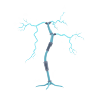 Stylized illustration of blue lightning bolt with mechanical elements, resembling futuristic or cybernetic design. bolt features segmented parts, giving it technological appearance png