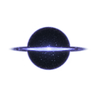 Glowing, ethereal ring encircles luminous sphere, resembling cosmic phenomenon in deep space. image evokes sense of mystery and wonder, with starry backdrop enhancing its celestial theme png