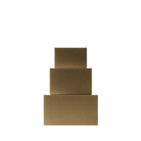 Three stacked brown foam blocks create minimalist and geometric design, perfect for abstract art or modern decor. texture and color add warm, earthy feel to composition png