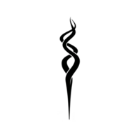 This features minimalist black ink brushstroke forming spiral shape on transparency background, evoking sense of elegance and fluidity png