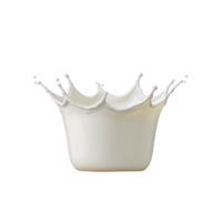 Splash of milk forms crown shape against transparency background, capturing fluid motion and elegance of liquid. image highlights purity and freshness of milk png