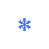 Blue snowflake icon with simple, symmetrical design on transparent background, often used to represent winter or cold weather themes png