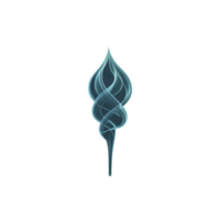 Delicate, swirling blue abstract shape resembling flame or shell, set against plain background, evokes sense of calm and elegance png