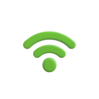 Green Wi Fi symbol on transparent background represents wireless connectivity and internet access. icon is simple and modern, often used in digital and tech related contexts png