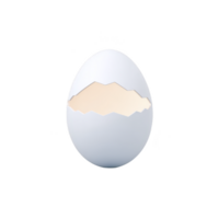 Cracked white egg with jagged opening reveals soft glow from within, symbolizing new beginnings and potential. minimalist design emphasizes simplicity and elegance png