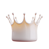 Splash of milk forms crown shape against transparency background, capturing fluid motion and elegance of liquid. image highlights smooth texture and dynamic movement of milk png