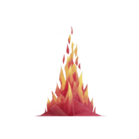 Stylized illustration of vibrant, abstract fire with red and yellow flames, creating dynamic and energetic visual. design features sharp, angular shapes that give modern and artistic feel png