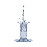 Splash of water captured mid air, creating dynamic and refreshing scene. clear liquid forms intricate shapes as it rises and falls, evoking sense of movement and purity png