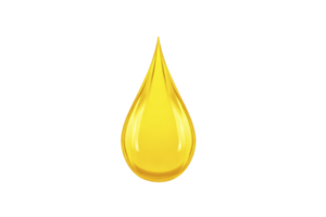 Shiny, golden oil droplet is depicted against plain background, symbolizing purity and richness. droplet smooth surface reflects light, enhancing its vibrant color png