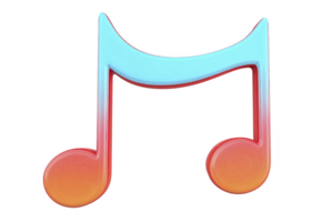 Colorful, stylized music note with gradient of blue to orange, symbolizing creativity and harmony. design is modern and vibrant, perfect for music related themes png