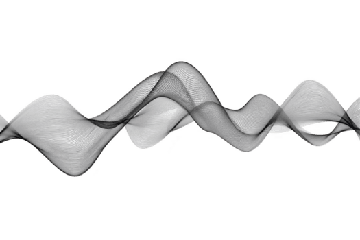 dinâmico Preto e branco abstrato onda padronizar fluxos graciosamente através transparente fundo, criando sentido do movimento e fluidez. intrincado linhas e curvas Formato harmonioso Projeto png