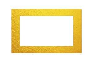 Textured golden picture frame with rectangular shape and empty center, perfect for displaying artwork or photographs. frame vibrant color adds touch of elegance and luxury png