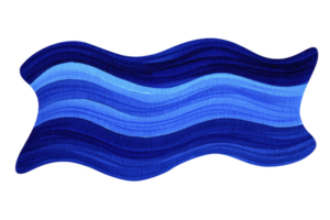 Wavy abstract design features layered shades of blue, creating dynamic and flowing pattern. artwork evokes sense of movement and fluidity, reminiscent of ocean waves png