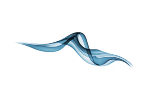 Dynamic, abstract blue wave design with smooth curves and transparent layers creates sense of fluidity and motion. elegant form is visually striking against transparency background png