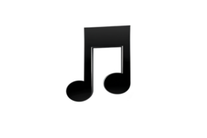 Black musical note icon on transparent background, symbolizing music and sound. simple design is ideal for use in digital media, presentations, or educational materials png