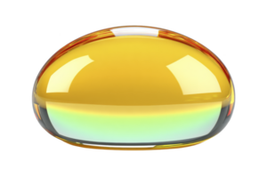 Shiny, reflective yellow glass dome with smooth surface and subtle gradient effect, creating futuristic and artistic appearance. dome transparency adds depth and intrigue png