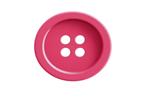 Vibrant pink button with four holes, perfect for sewing or crafting projects, stands out against plain background. Its glossy finish adds touch of elegance png