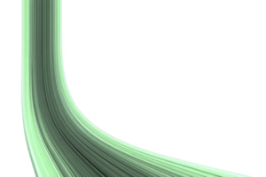 Smooth, abstract green curve flows gracefully against transparency background, creating sense of motion and elegance. gradient effect adds depth and dimension to design png