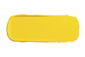 Vibrant yellow paint stroke on transparency background, showcasing smooth texture and bold color. brushstroke is elongated and slightly uneven at edges, adding dynamic feel png