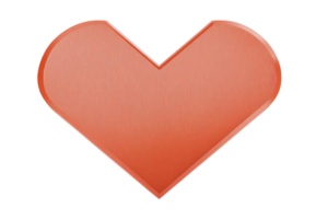 Shiny red heart shape with metallic texture, symbolizing love and affection, isolated on transparency background. heart smooth surface and vibrant color create warm and inviting feel png
