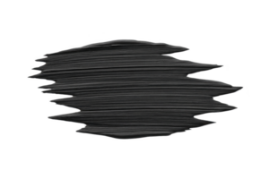 Textured black brushstroke forms abstract circular shape, creating dynamic and artistic design element. rough edges and uneven lines add sense of movement and creativity png