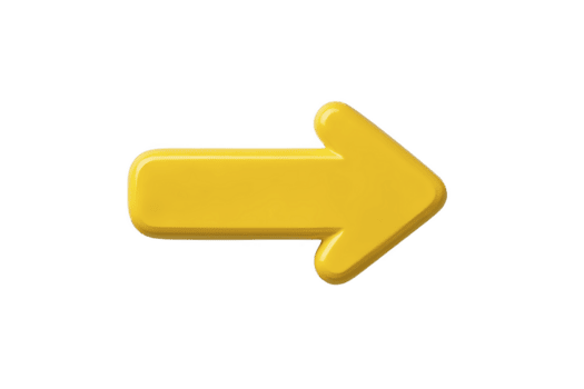 luminosa giallo 3d freccia puntamento per giusto su pianura sfondo, simboleggiante direzione o movimento. freccia lucido finire Aggiunge moderno tocco, fabbricazione esso ideale per design progetti png