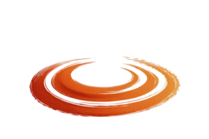 Dynamic, abstract orange swirl design on transparent background, creating sense of motion and energy. vibrant color and fluid shape make it suitable for modern graphic projects png