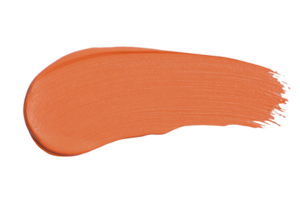 Vibrant orange brushstroke on transparency background, showcasing smooth texture and artistic flair. bold color and fluid motion evoke creativity and energy png