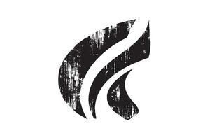 High-resolution grunge flame logo with a distressed effect. Ideal for edgy brands, t-shirts, and digital media. vector