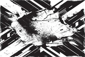 Bold black and white abstract grunge background with diagonal lines and splatter texture perfect for edgy, modern designs and digital art projects. vector