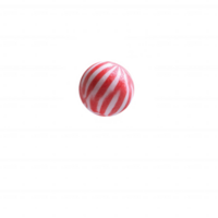 A single red and white striped mint candy resting on a white background, showcasing its vibrant colors and glossy surface, perfect for holiday treats or sweet-themed designs. png