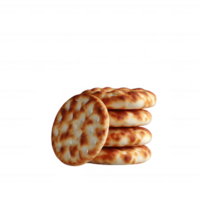 A stack of freshly baked, golden-brown flatbreads piled on top of each other. Perfect for displaying in food-related content, recipes, or menus. png