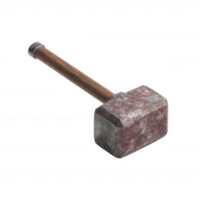 A sturdy hammer with a metallic head and wooden handle, ideal for construction and repair tasks, set against a clean, white isolated background. png