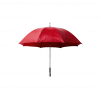 A vibrant red umbrella against a white isolated background, perfect for use in various creative projects and advertising. png