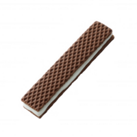 Chocolate wafer stick on a white isolated background, showcasing its crispy texture and creamy filling, perfect for snacks or desserts. png